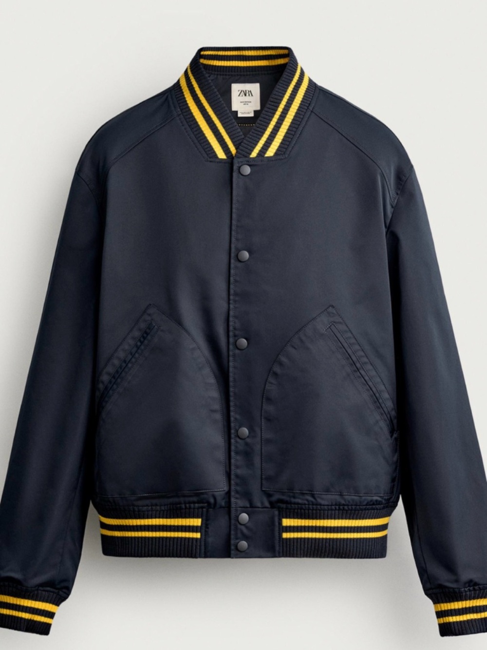 Zara CONTRAST RELAXED FIT BOMBER JACKET